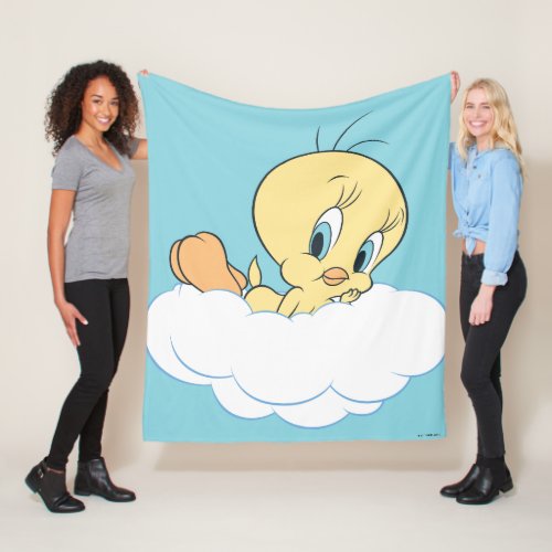 Tweety In The Clouds Pose 3 Fleece Blanket