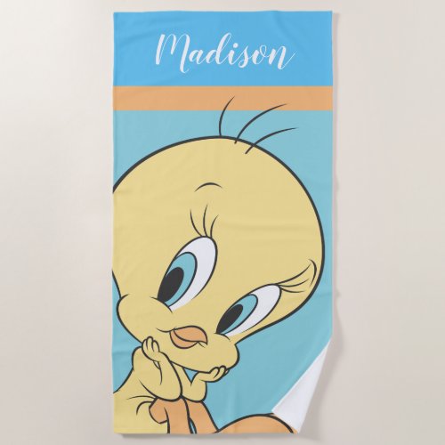 Tweety In The Clouds Pose 9 Beach Towel