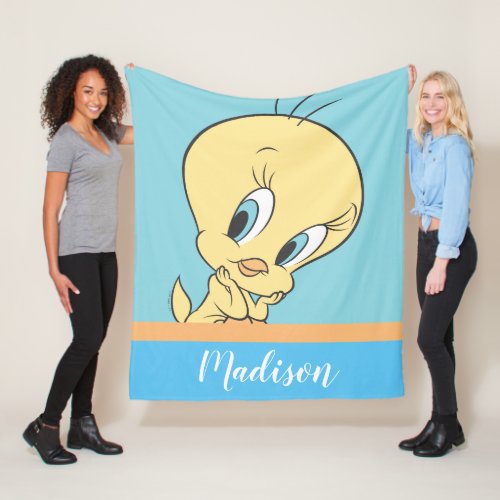 Tweety In The Clouds Pose 9 Fleece Blanket