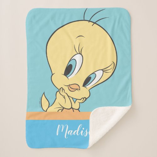 Tweety In The Clouds Pose 9 Sherpa Blanket