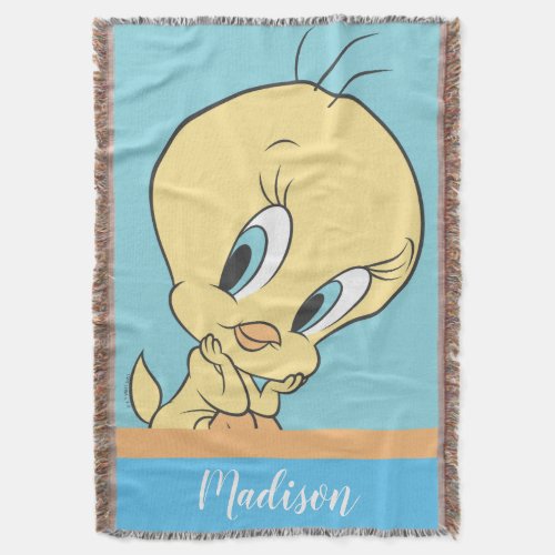 Tweety In The Clouds Pose 9 Throw Blanket