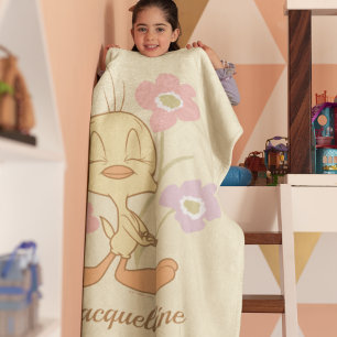 TWEETY™ Pink Purple Flowers Sherpa Blanket