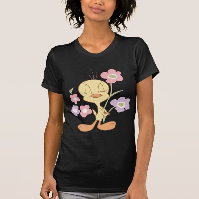 TWEETY™ Pink Purple Flowers T-Shirt (Front)