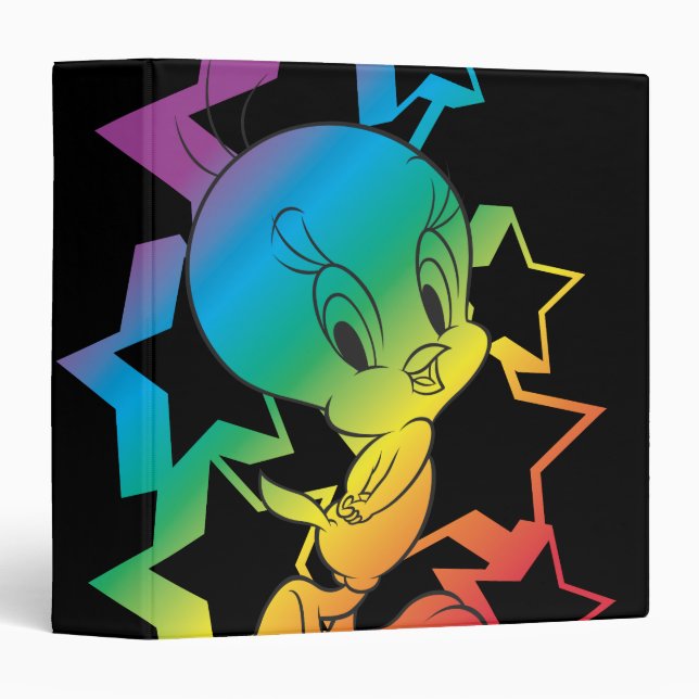 TWEETY™ Rainbow Stars 3 Ring Binder (Front/Spine)