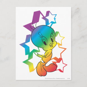 TWEETY™ Rainbow Stars Postcard