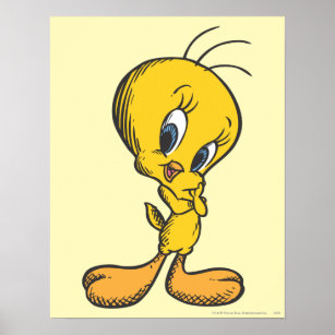 Tweety Bird Blueprint' Poster, picture, metal print, paint by Looney Tunes