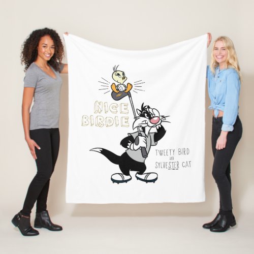 TWEETYâ  SYLVESTERâ Golfing _ Nice Birdie Fleece Blanket