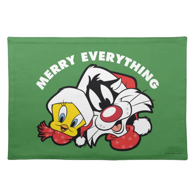 TWEETY™ & SYLVESTER™ "Merry Everything" Cloth Placemat (Front)