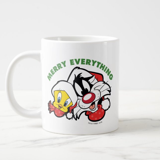 TWEETY™ & SYLVESTER™ "Merry Everything" Giant Coffee Mug (Left)