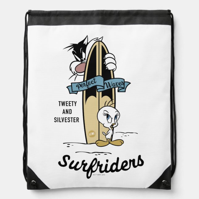 TWEETY™ & SYLVESTER™ Surfriders Drawstring Bag (Front)