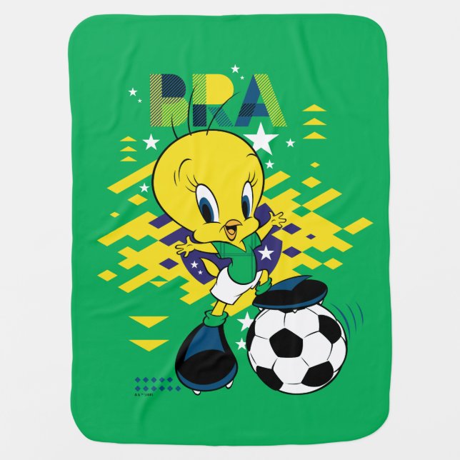 TWEETY™ Team Brazil Soccer Graphic Baby Blanket (Front)