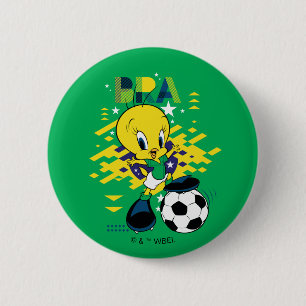 TWEETY™ Team Brazil Soccer Graphic Button