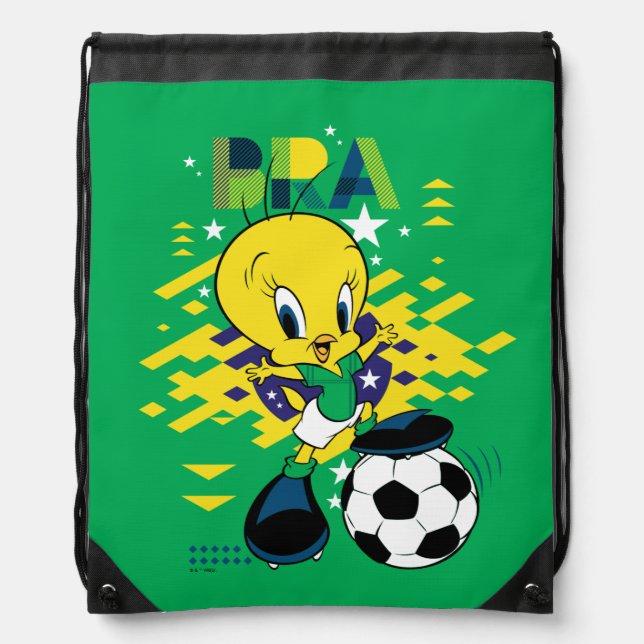 TWEETY™ Team Brazil Soccer Graphic Drawstring Bag (Front)
