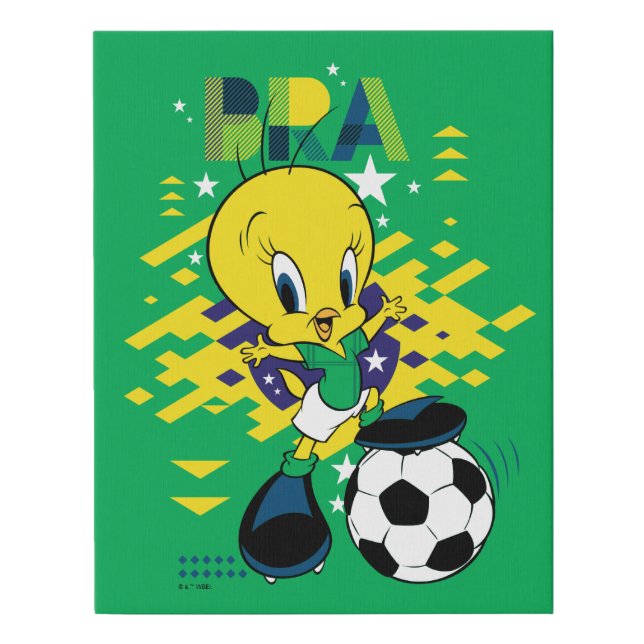 TWEETY™ Team Brazil Soccer Graphic Faux Canvas Print (Front)