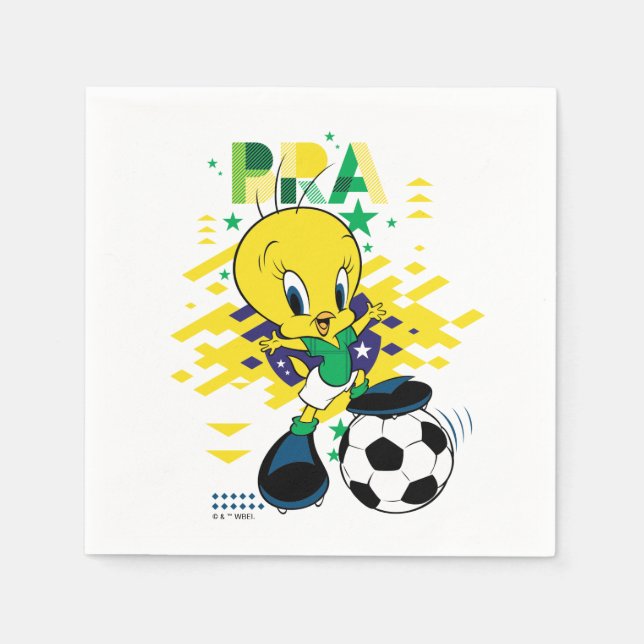 TWEETY™ Team Brazil Soccer Graphic Napkins (Front)