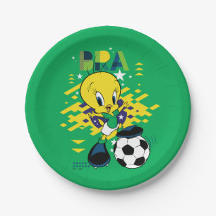 TWEETY™ Team Brazil Soccer Graphic Paper Plates