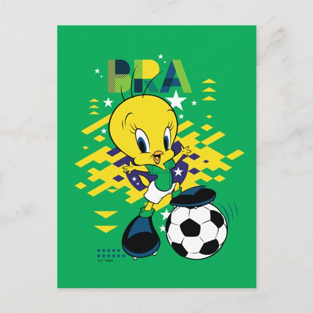 TWEETY™ Team Brazil Soccer Graphic Postcard (Front)