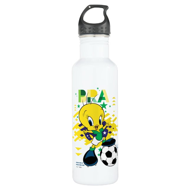 TWEETY™ Team Brazil Soccer Graphic Stainless Steel Water Bottle (Front)