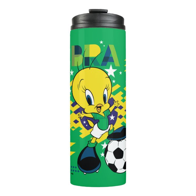 TWEETY™ Team Brazil Soccer Graphic Thermal Tumbler (Front)