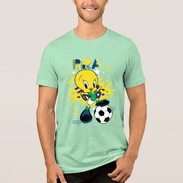 TWEETY™ Team Brazil Soccer Graphic Tri-Blend Shirt (Front)