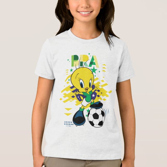 TWEETY™ Team Brazil Soccer Graphic Tri-Blend Shirt (Front)