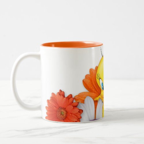 Tweety With Daisies Two_Tone Coffee Mug