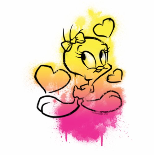 TWEETY With Hearts Cutout