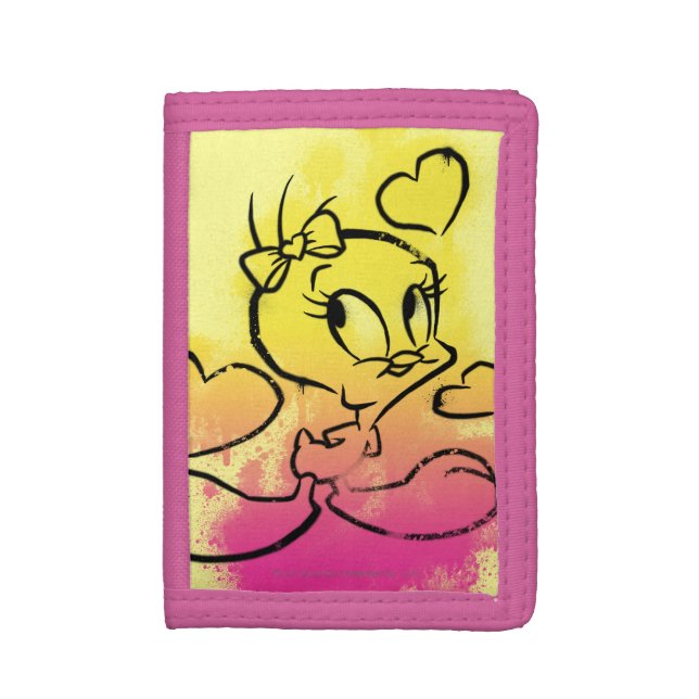 TWEETY™ With Hearts Trifold Wallet (Front Vertical)