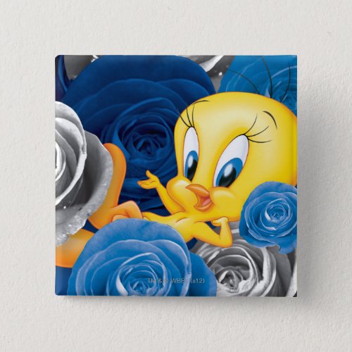 Tweety With Roses Pinback Button