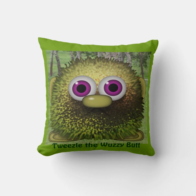 Tweezle the Cute Wuzzy Butt Cushion for Kids Room (Front)