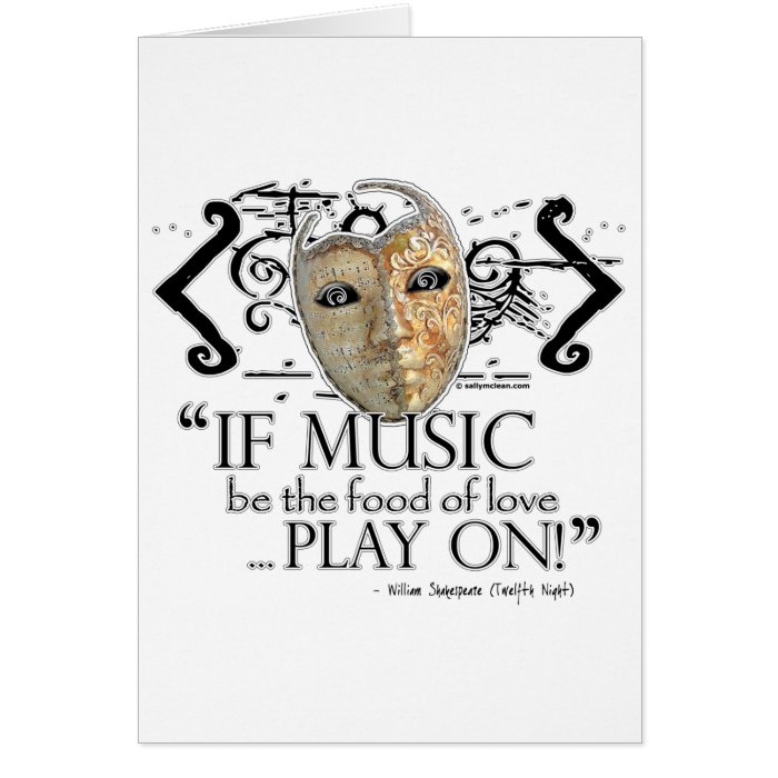 Twelfth Night Music Quote Greeting Card