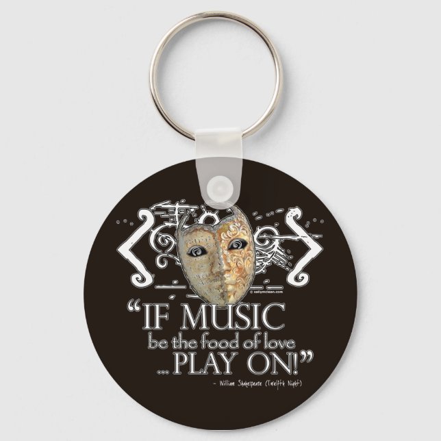 Twelfth Night Music Quote Keychain (Front)