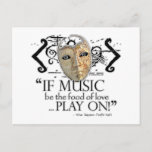 Twelfth Night Music Quote Postcard