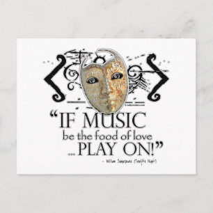 Twelfth Night Music Quote Postcard