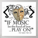 Twelfth Night Music Quote Poster