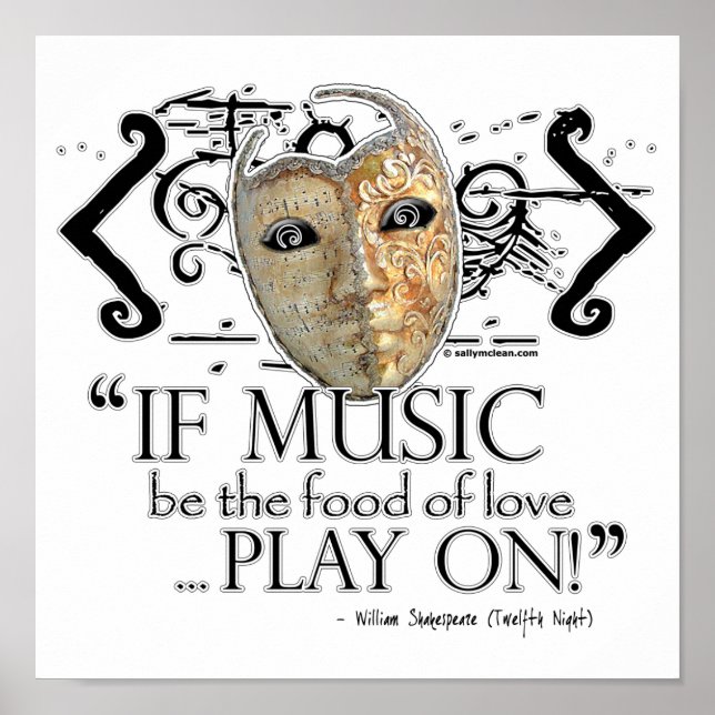 Twelfth Night Music Quote Poster (Front)