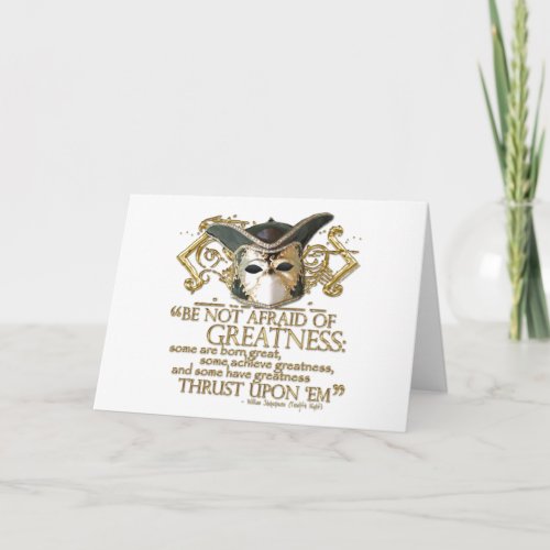 Twelfth Night Quote Gold Version Card