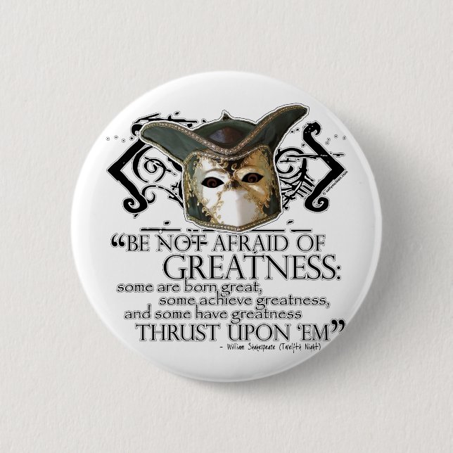 Twelfth Night Quote Pinback Button (Front)