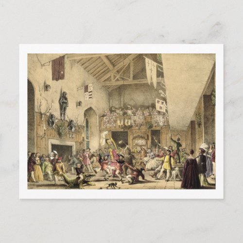 Twelfth Night Revels in the Great Hall Haddon Hal Postcard