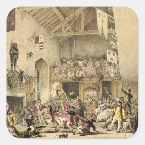 Twelfth Night Revels in the Great Hall Haddon Hal Square Sticker