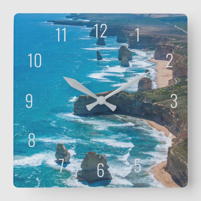 Twelve Apostles Great Ocean Road Aerial Air Square Wall Clock (Front)