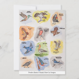 Twelve Birds I Think I Saw In Oregon Holiday Card