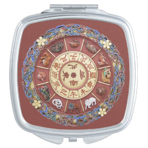 Twelve Branches of the Earth ~ Chinese Zodiac  Compact Mirror