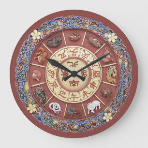 Twelve Branches of the Earth ~ Chinese Zodiac  Large Clock