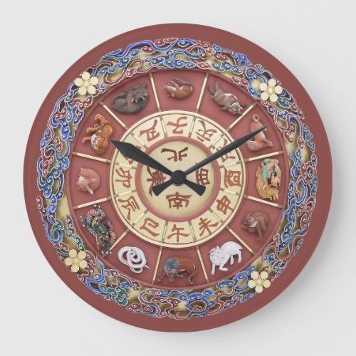 Twelve Branches of the Earth  Chinese Zodiac  Large Clock