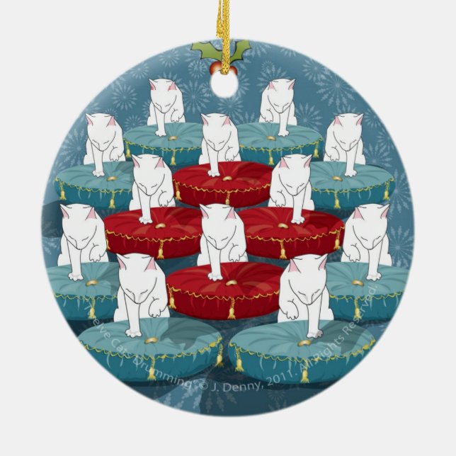 Twelve Cats Drumming... Ornament (double sided) (Back)