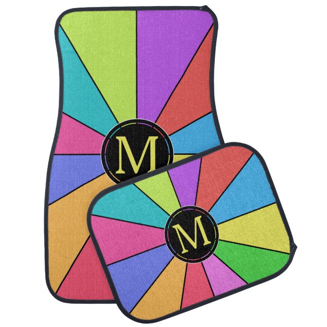 Twelve Colors of Bright Monogram Car Mat (Set)