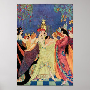 Twelve Dancing Princesses Vintage Fairy Tale Poster