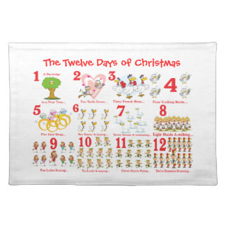 Twelve Days of Christmas Cloth Placemat