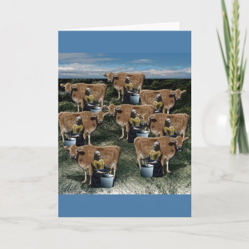 Twelve Days of Christmas â Eight Maids a_Milking Holiday Card